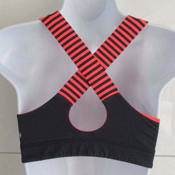 Lululemon 2 Dark Blue with Orange Cross Back Strap Sports Bra Size 2 or XS - Picture 2 of 9